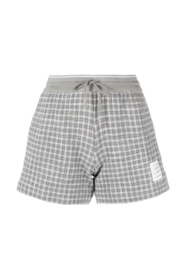 Grårutiga Tweed Track Shorts