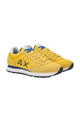 yellow-suede-sneakers-with-blue-laces