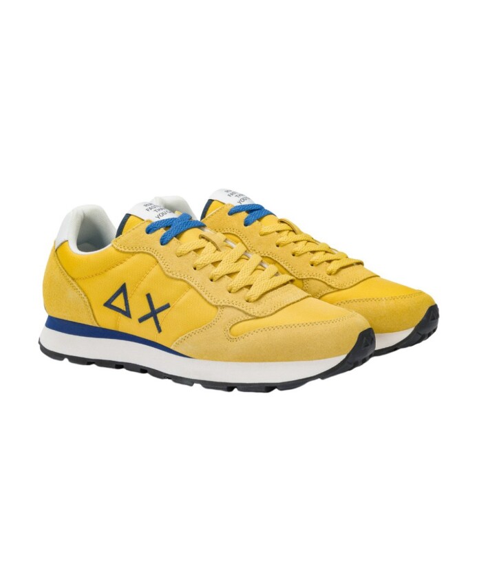 yellow-suede-sneakers-with-blue-laces