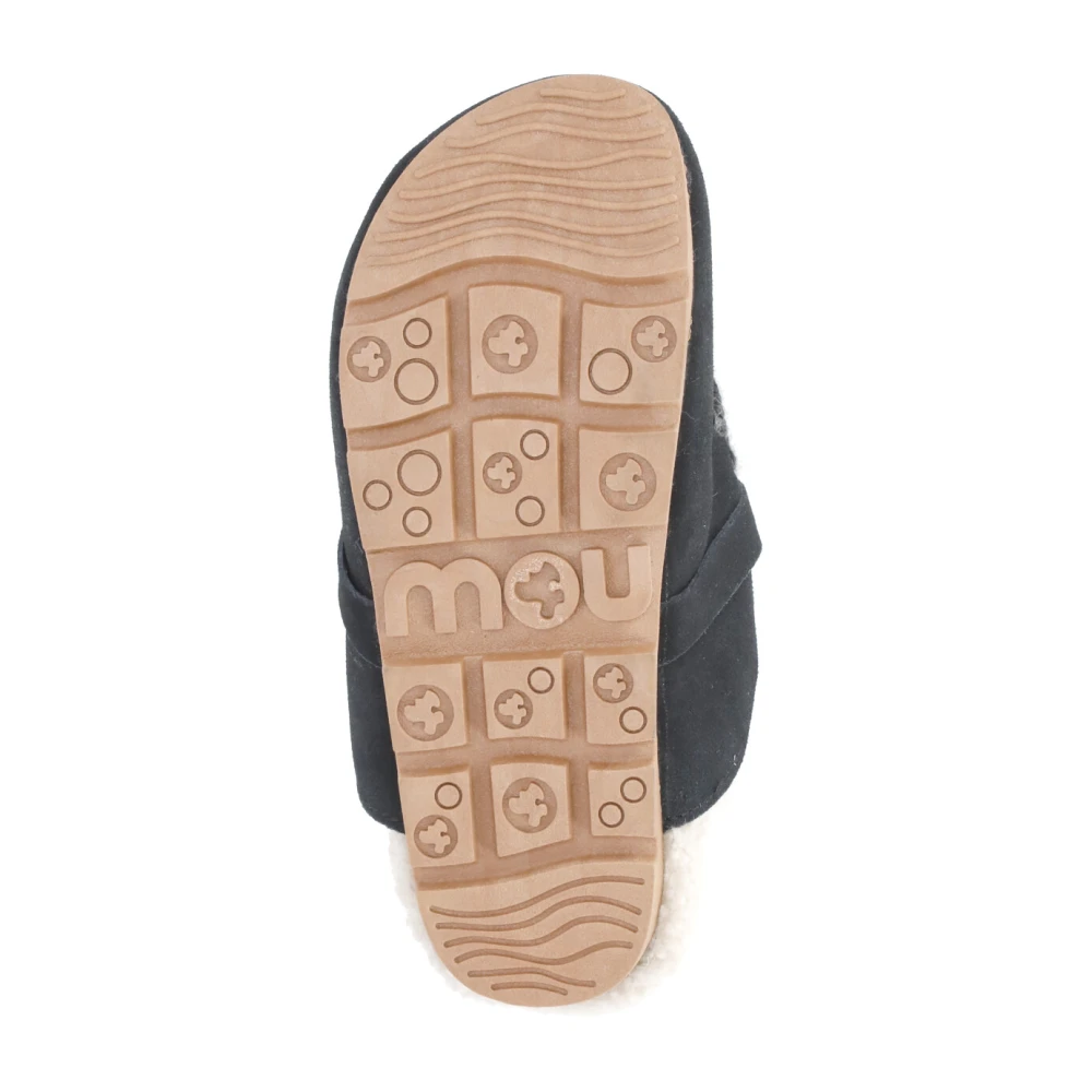 Mou Zwarte Suède Slippers met Touwdetails Black Dames