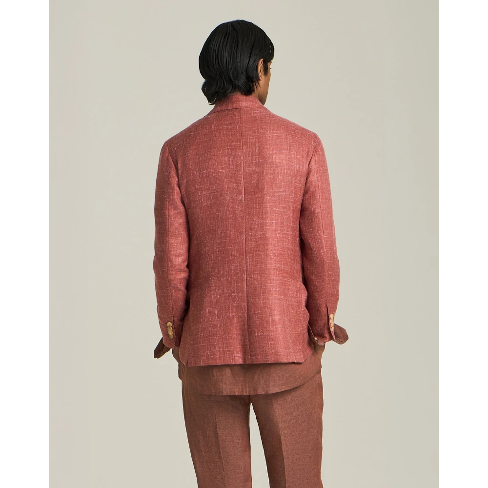 Kiton Handgemaakte Cashmere Blend Blazer Red Heren