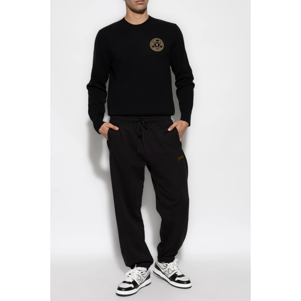 Versace Jeans Couture Trui met logo Black Heren