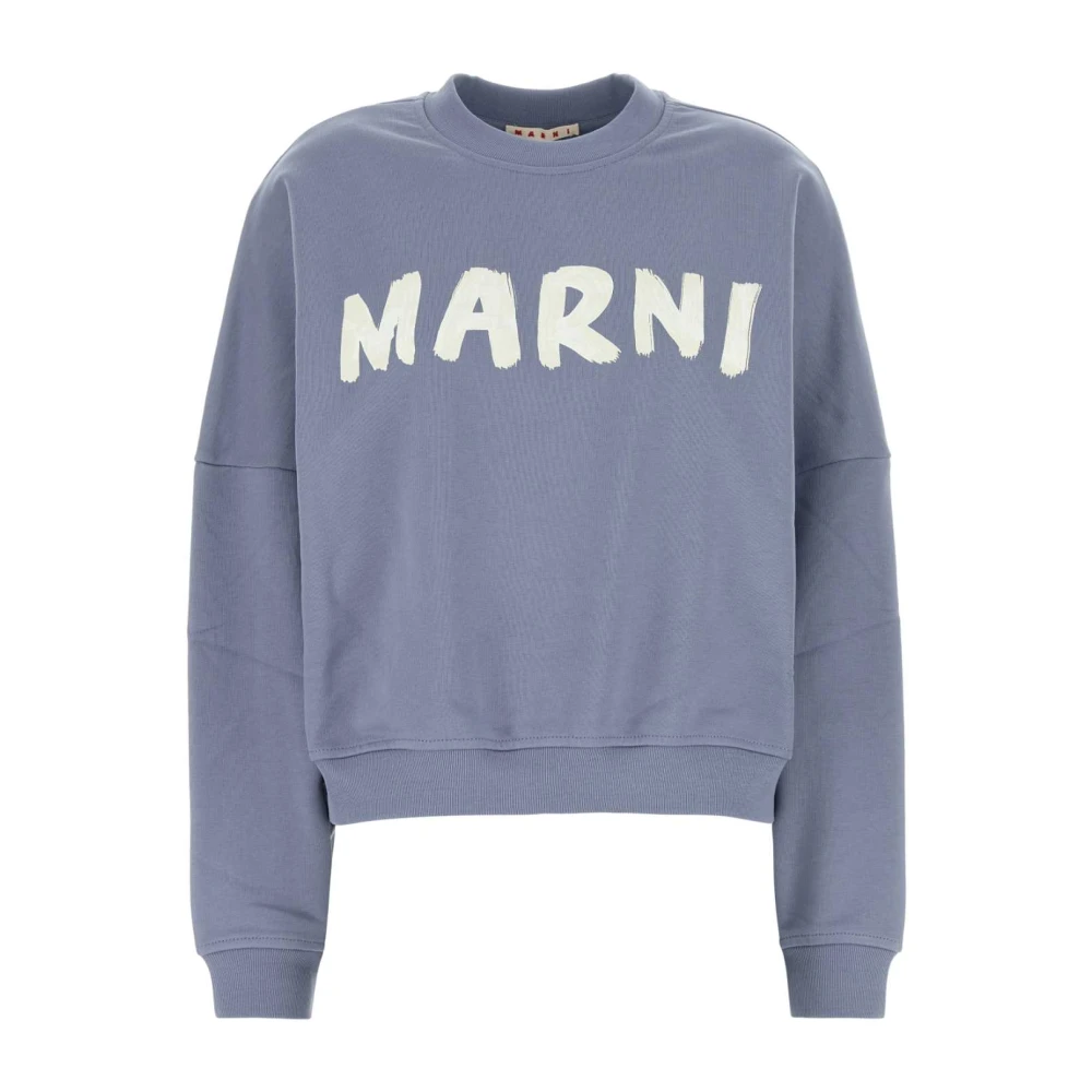 Marni Oversize Air Force Katoenen Sweatshirt Blue Dames