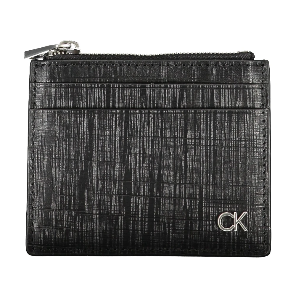 Calvin Klein Herr Svart Plånbok med Dragkedja Stängning Black, Herr