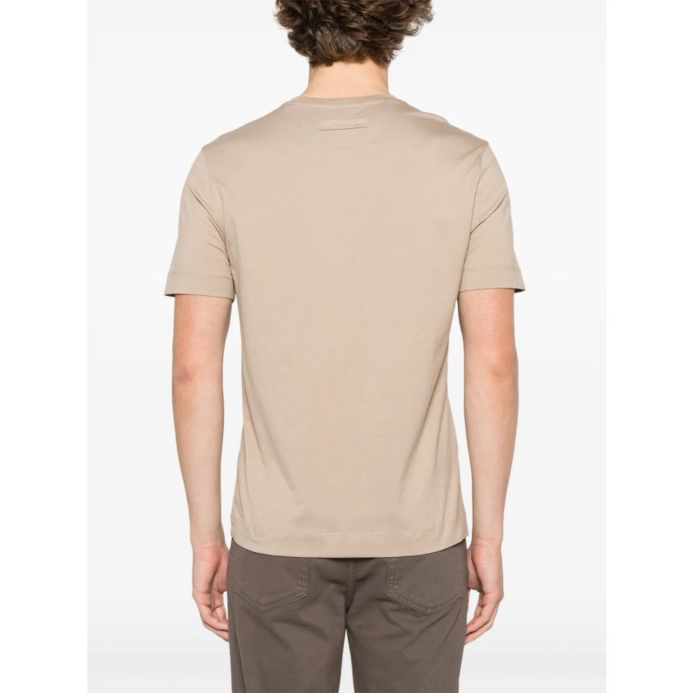 Ermenegildo Zegna Katoenen T-shirt uit Italië Beige Heren