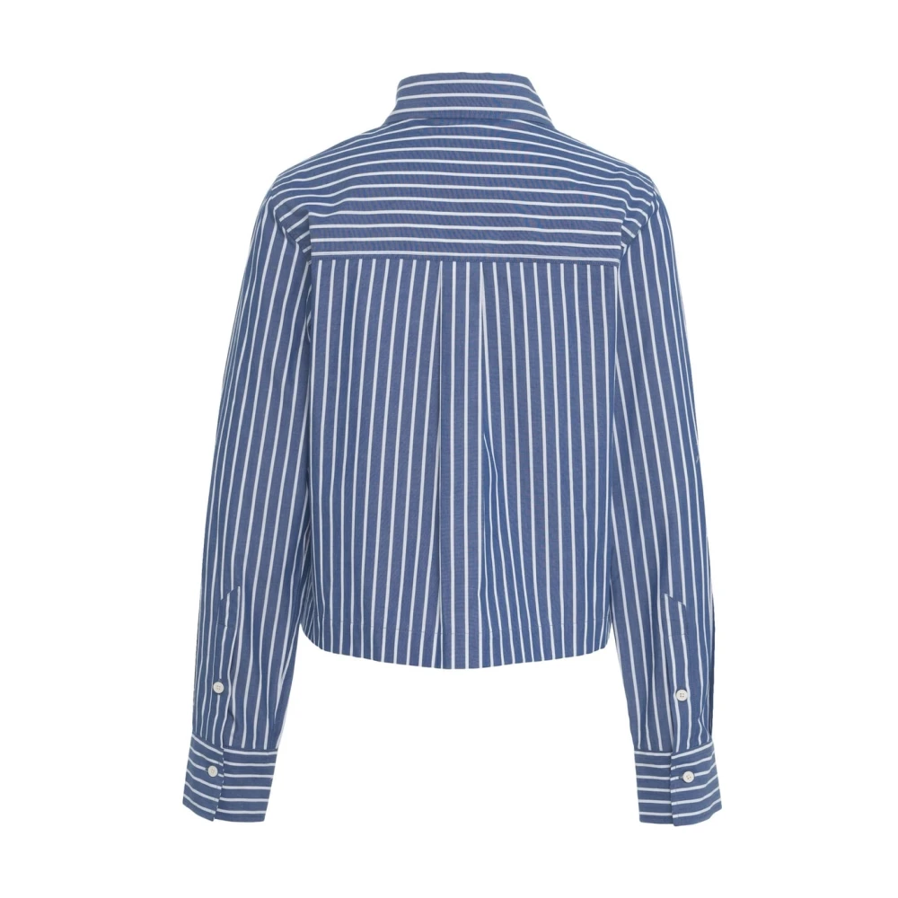 closed Chique Blauwe Katoenen Blouse Trendy Ontwerp Blue Dames