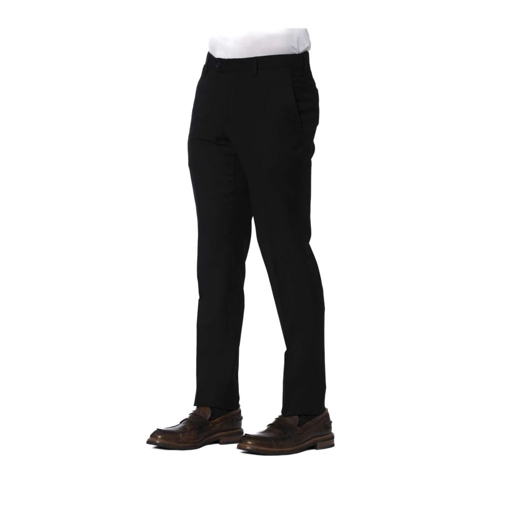 Trussardi Stijlvolle Broek met Knoop en Rits Black Heren