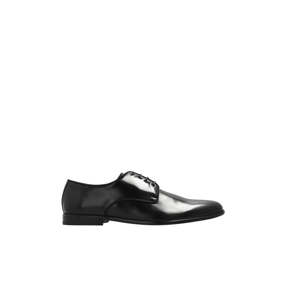 Dolce & Gabbana Men's Black Dress Shoes, 10 Uk, Leather Derby Shoes
