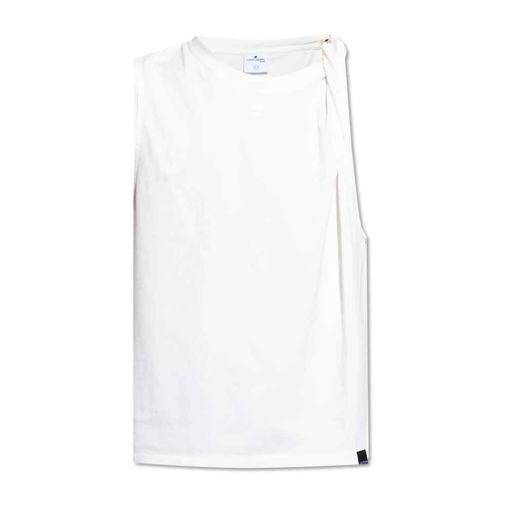 Courrèges Draped Top White Heren