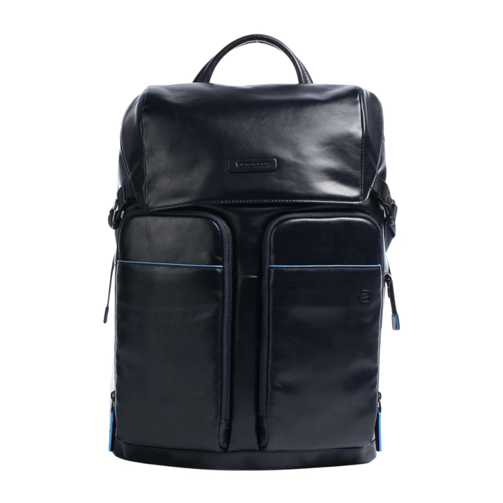 Piquadro Mannelijk Blauw E Leren Laptop Rugzak