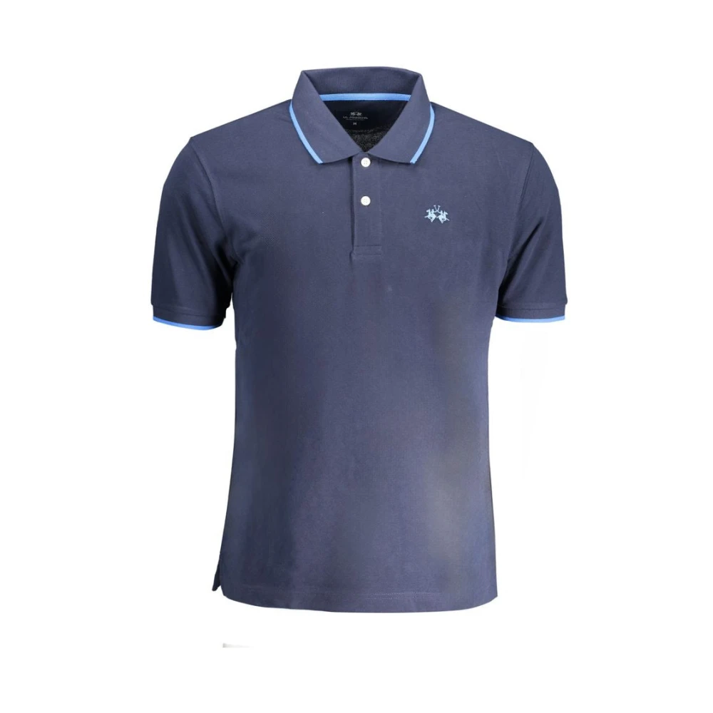 La Martina Men's Blue Cotton Polo Shirt