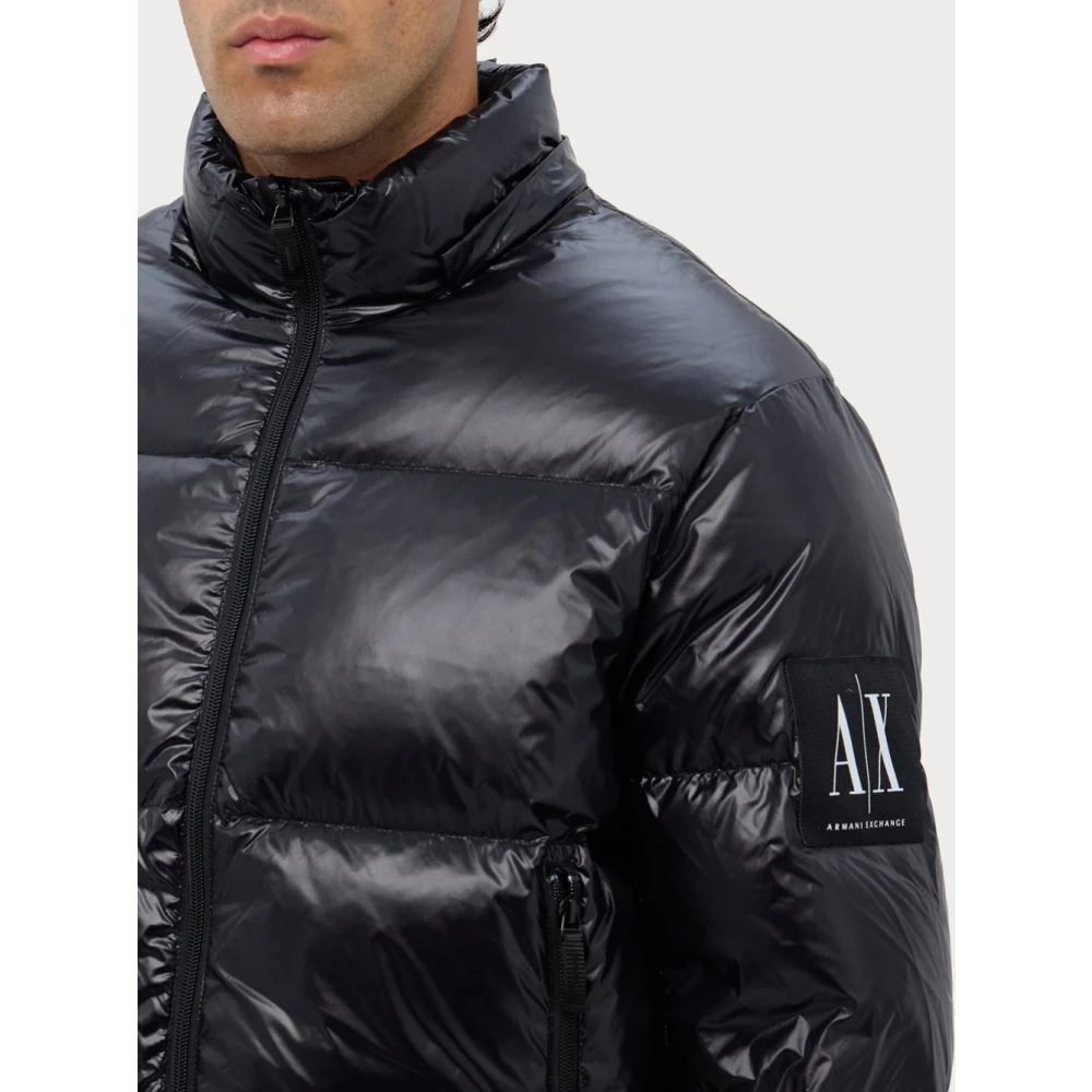 Emporio Armani Zwarte Puffer Hooded Jas Black Heren