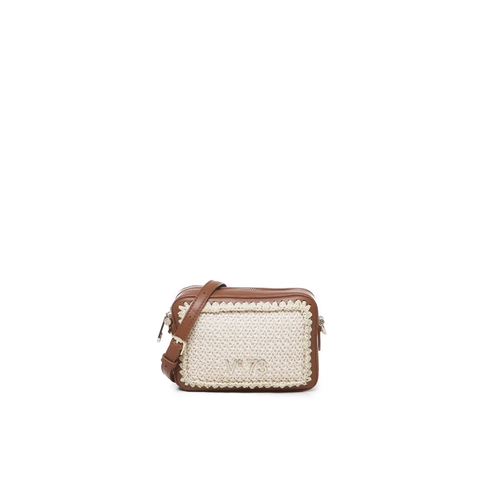 V73 Stro Schoudertas met Rits Beige Dames