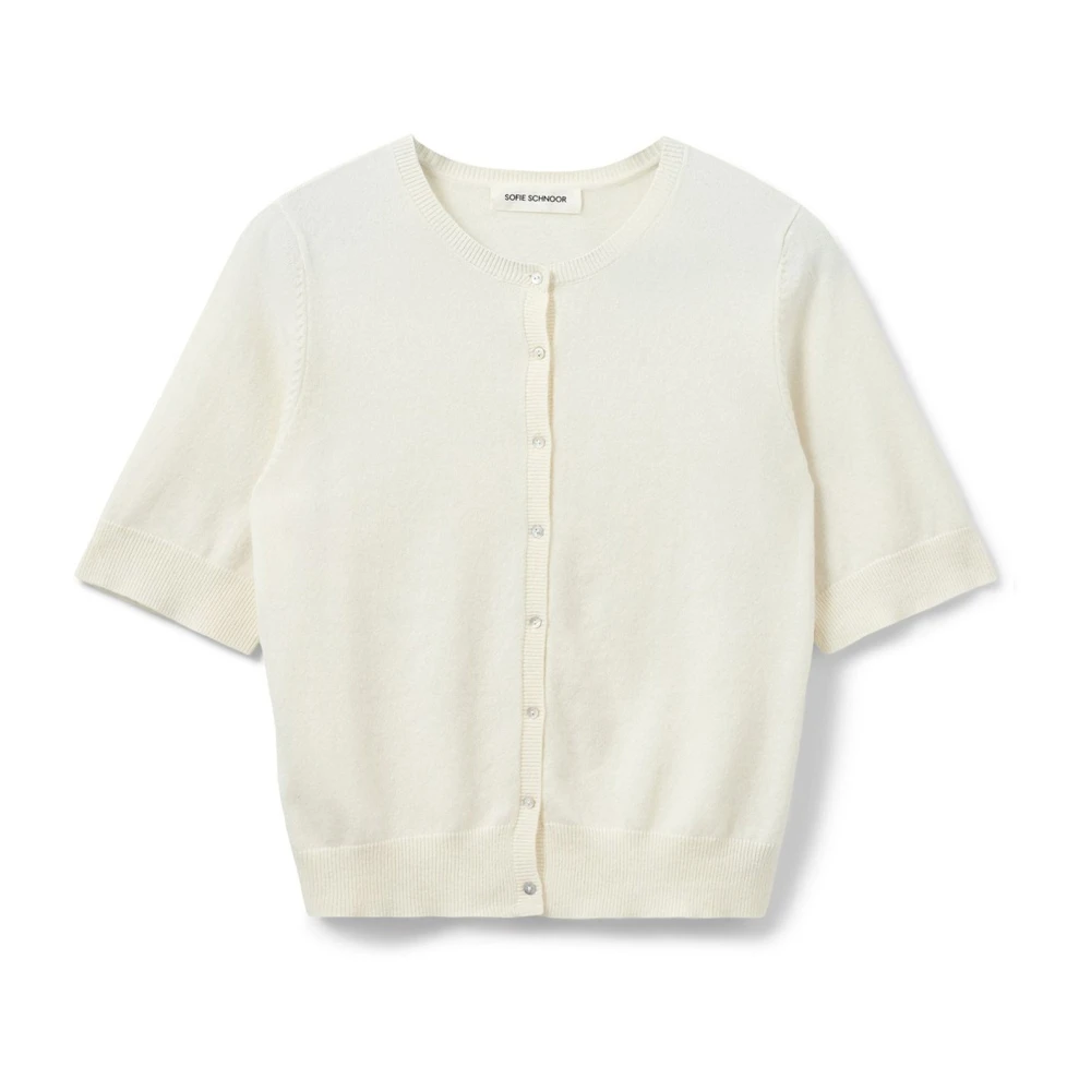 Sofie Schnoor White Sunasw Cardigan - Female - Cardigans - L - Knitwear