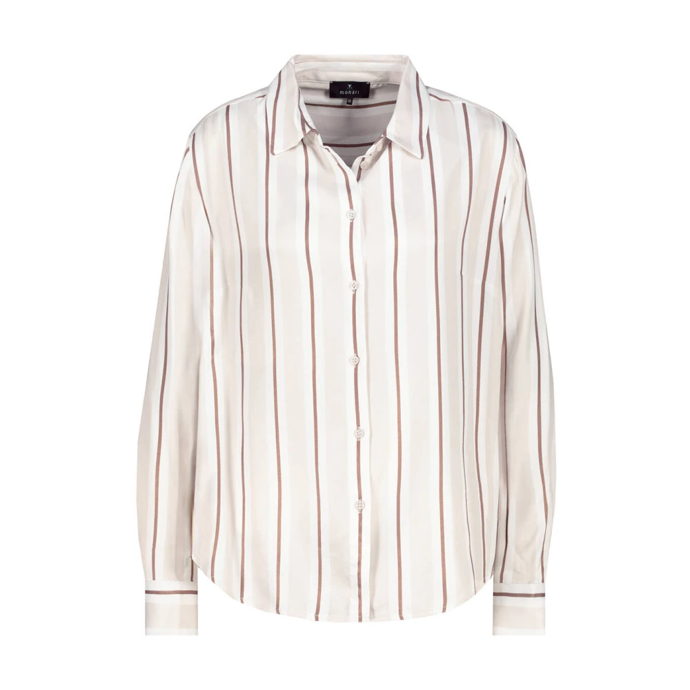 Monari Blouse met Lange Mouw en Stijl 409501 Beige Dames