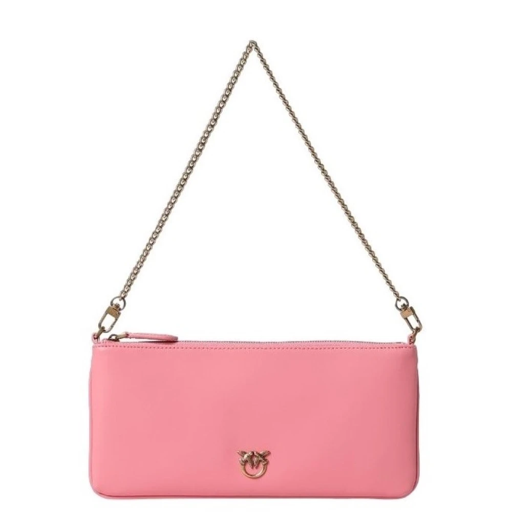 Pinko Women's Pink Love Birds Shoulder Bag With Chain