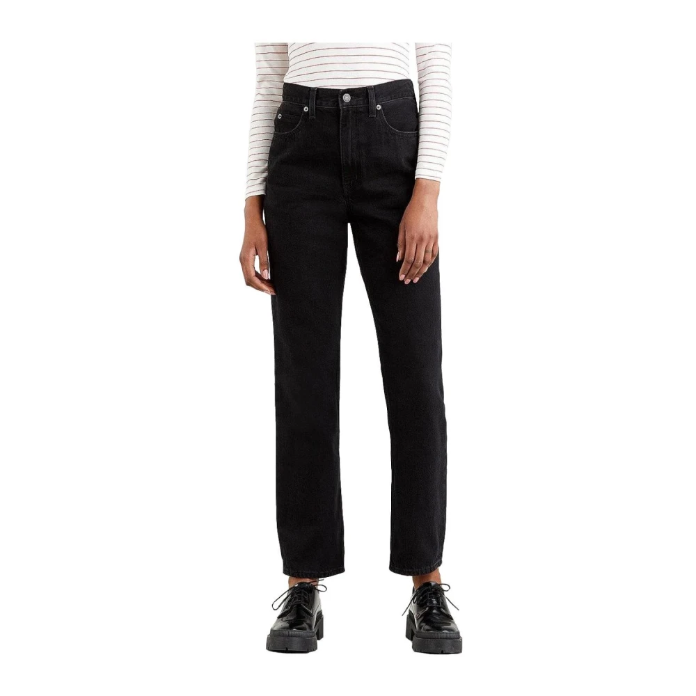 Levi's Women's Black Straight Fit Jeans, W24 L29, 70S High Straight Jeans