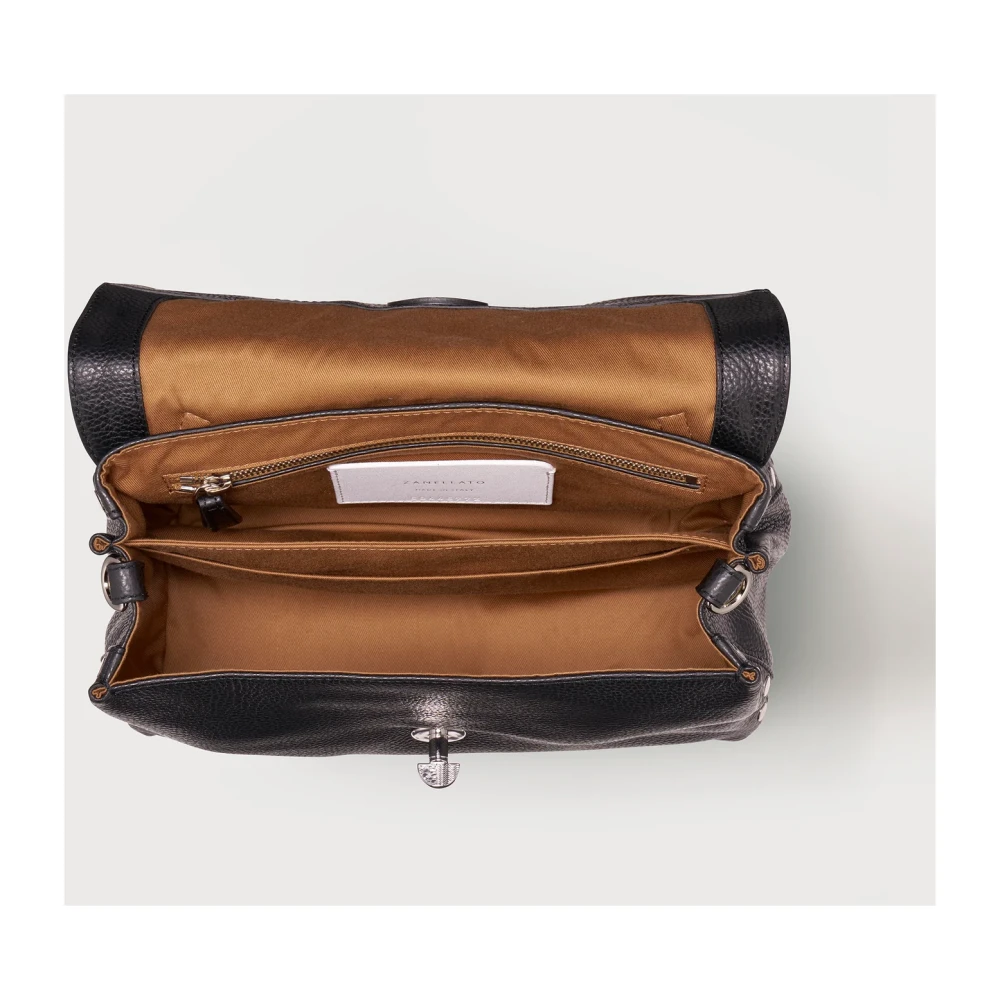 Zanellato Kleine Gehamerde Leren Postina Tas Gray Dames
