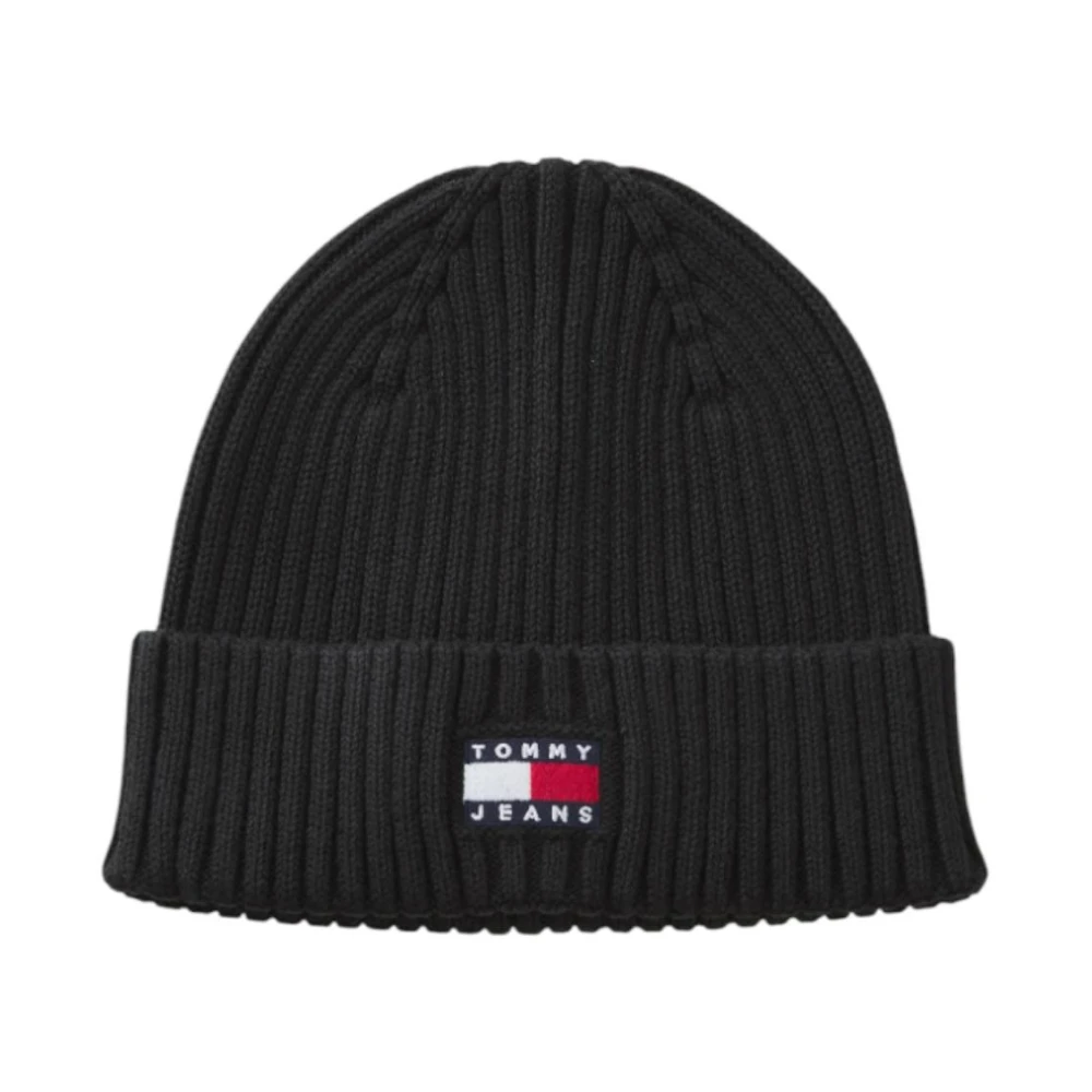 Tommy Hilfiger Unisex Black Rib-Knit Beanie
