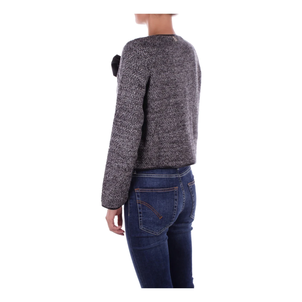 Blugirl Zwarte Sweater met Ornamental Pink Buttons Black Dames