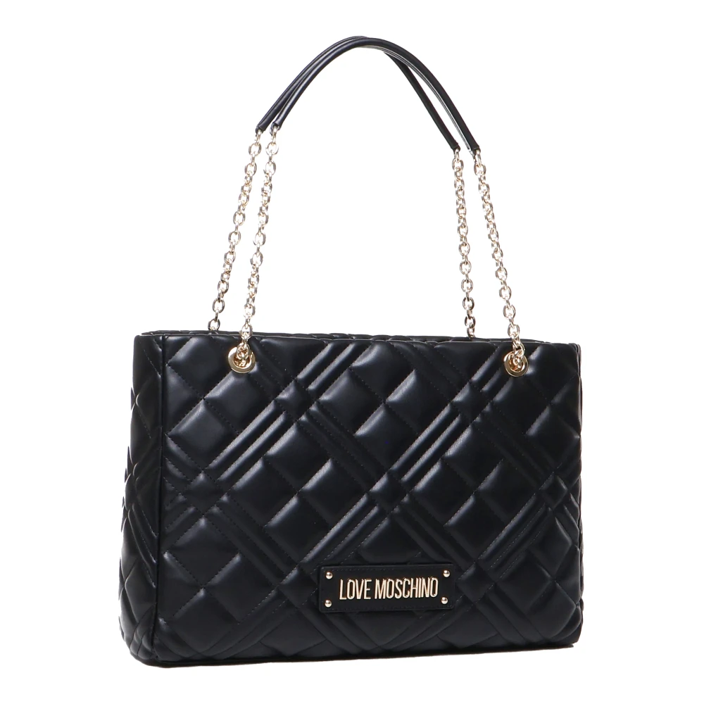 Love Moschino Zwarte Schoudertas Klep Sluiting Black Dames