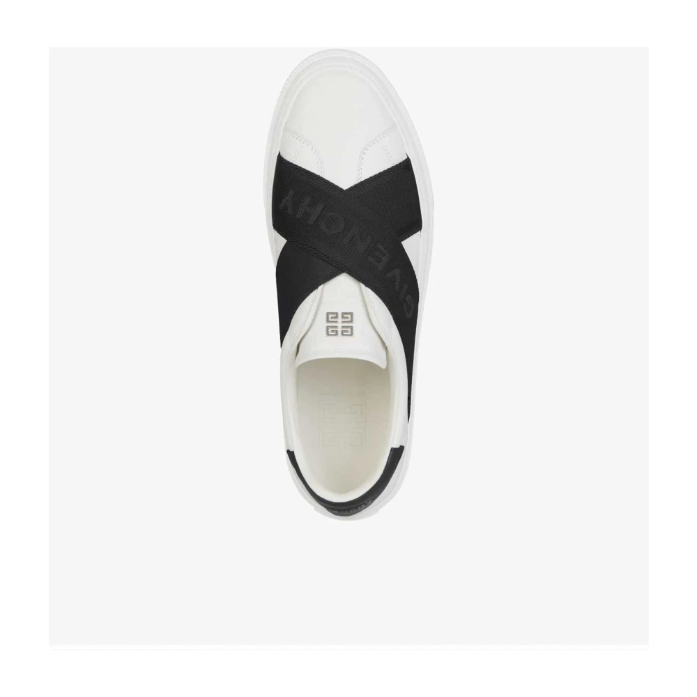 Givenchy Witte Zwarte City Sport Sneakers met D-riemen White Dames