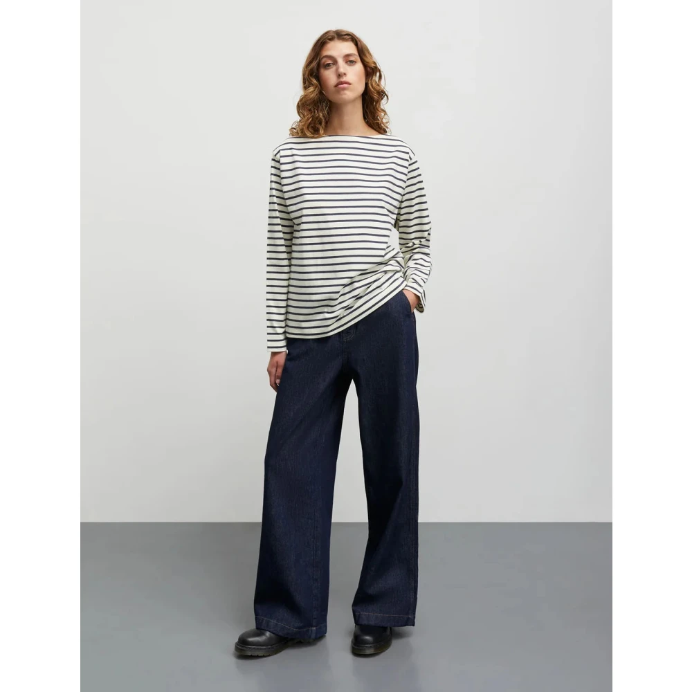 Mads Nørgaard Gestreepte Boothals Lange Mouw Tee Multicolor Dames
