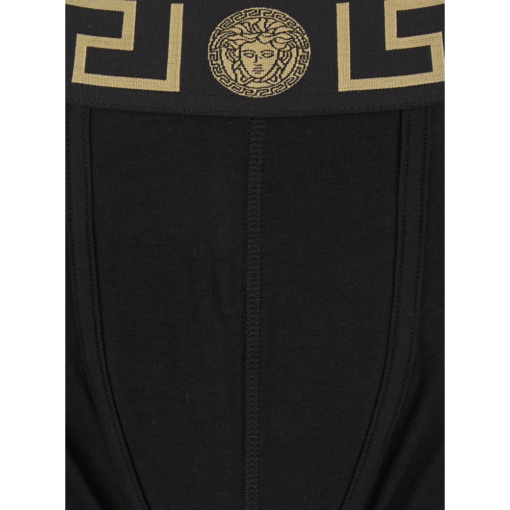 Versace Zwarte Medusa Print Katoenen Briefs Black Heren