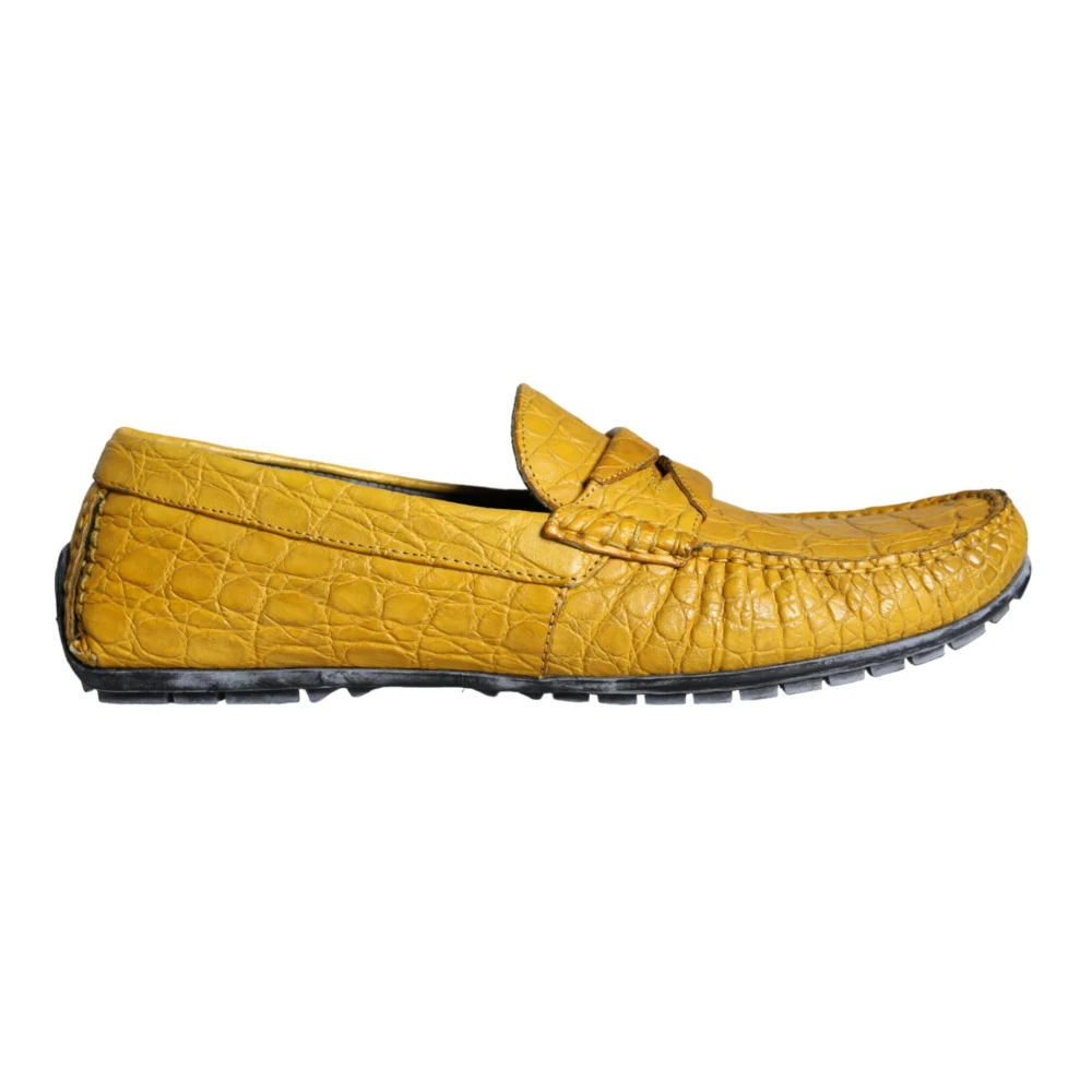 Dolce & Gabbana Men's Yellow Leather Loafer Shoes - Loafers - 12 Uk - Shoes