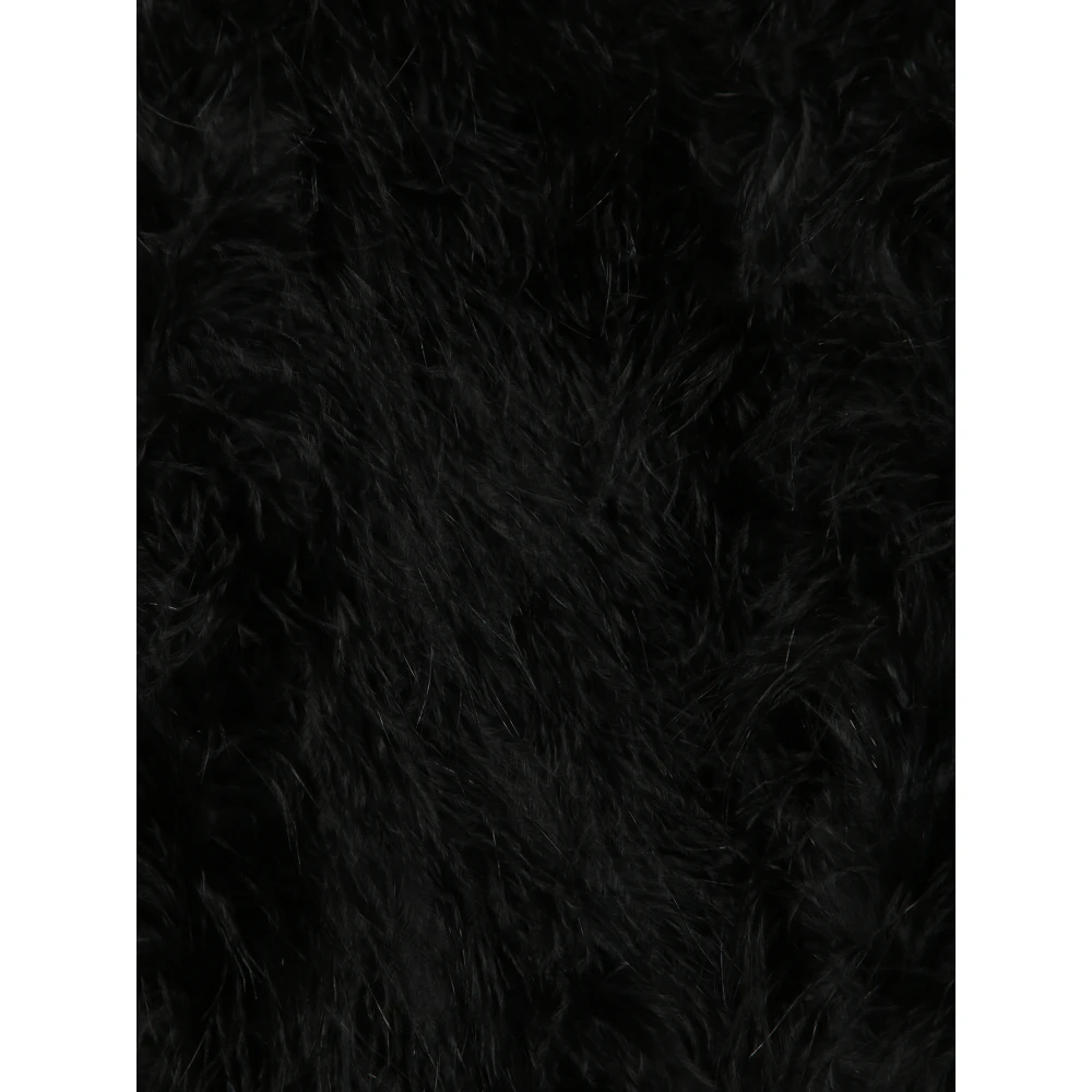 Yves Salomon Luxe Zwarte Zijden Bontjas Black Dames