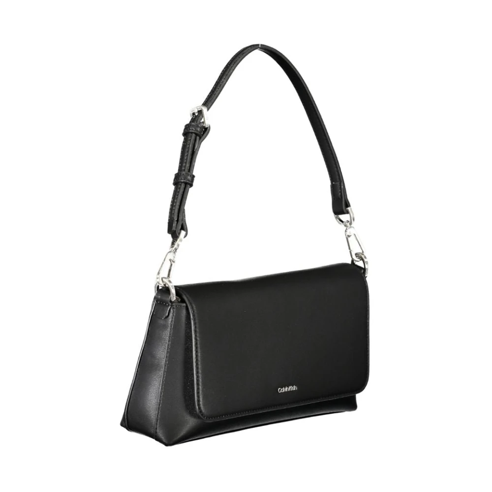 Calvin Klein Zwarte Polyester Handtas met Afneembare Handvat Black Dames