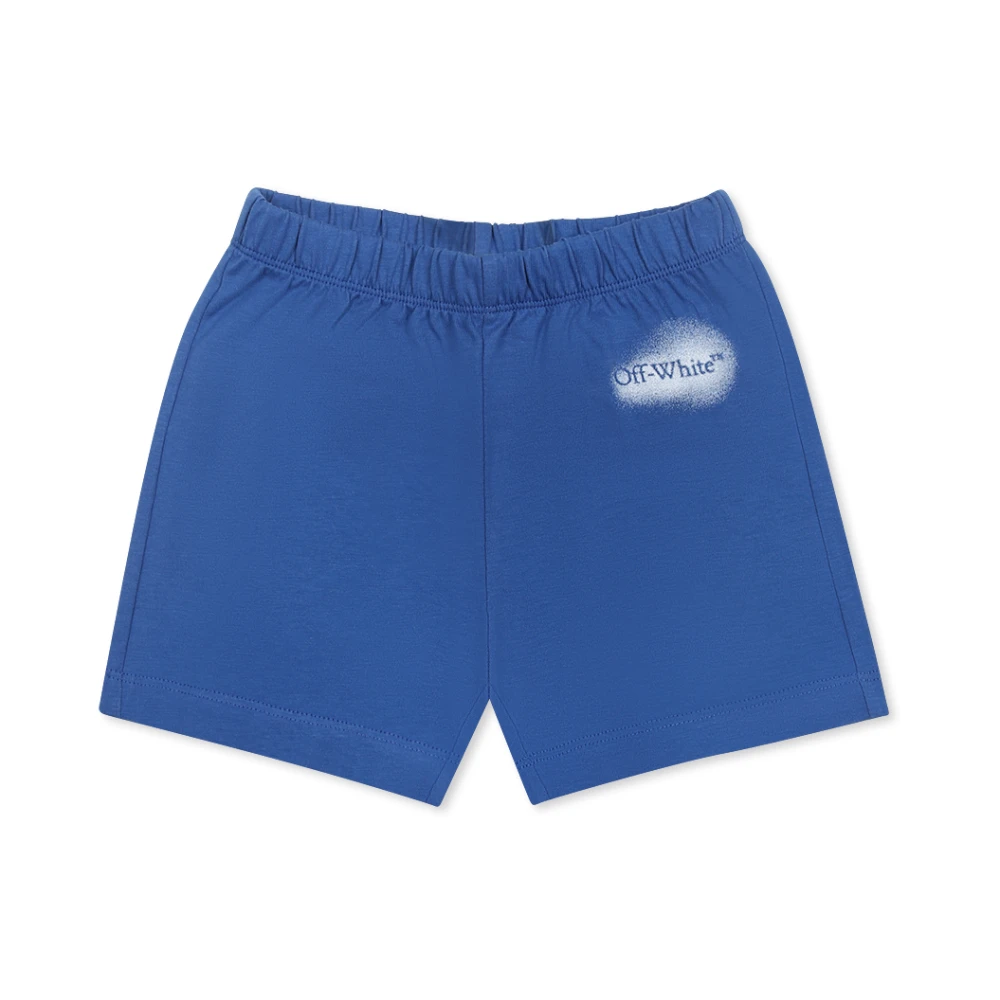 Off White Gradient Logo Blå Bomull Sportiga Shorts Blue, Unisex