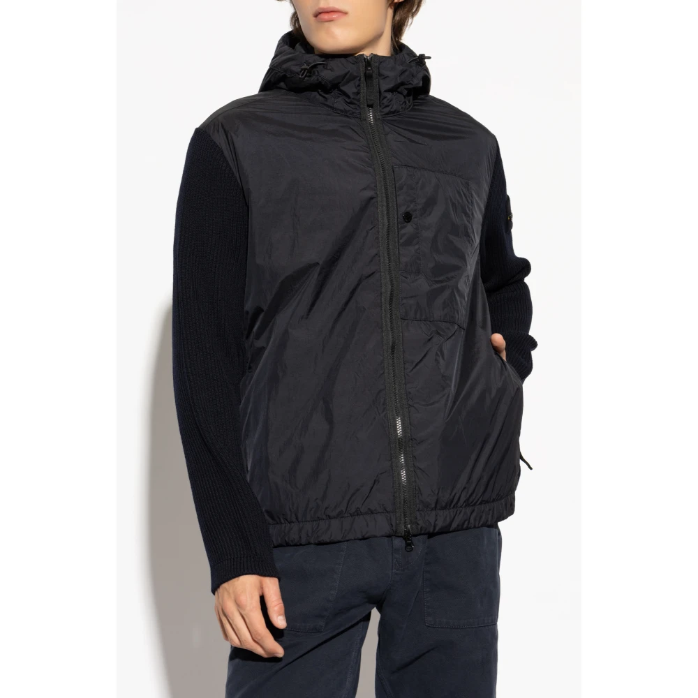 Stone Island Jas met logo Blue Heren