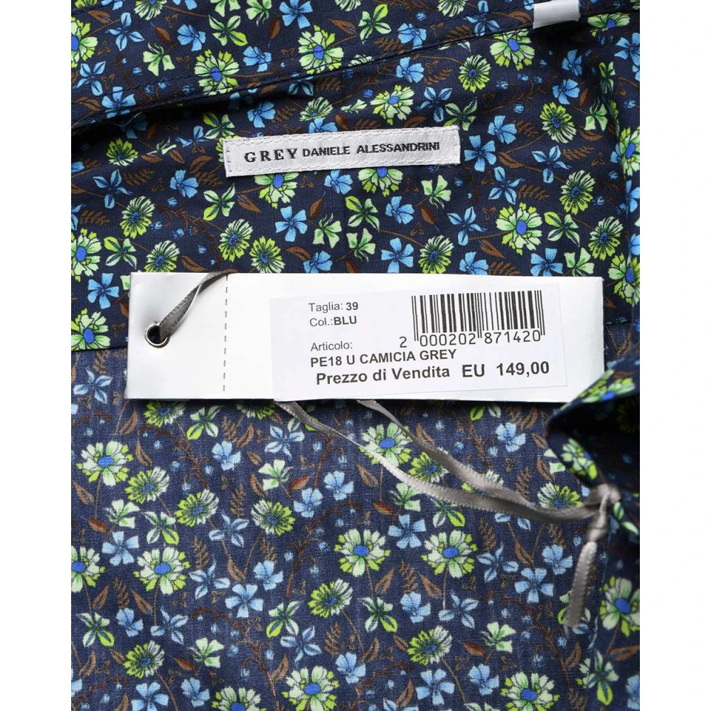 Daniele Alessandrini Basic Overhemd Blue Heren