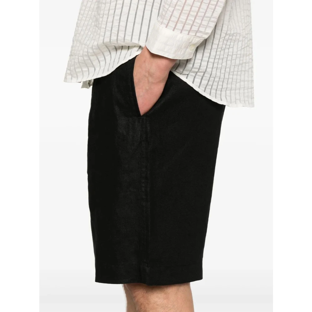 Sunflower Linnen Geplooide Shorts Black Heren