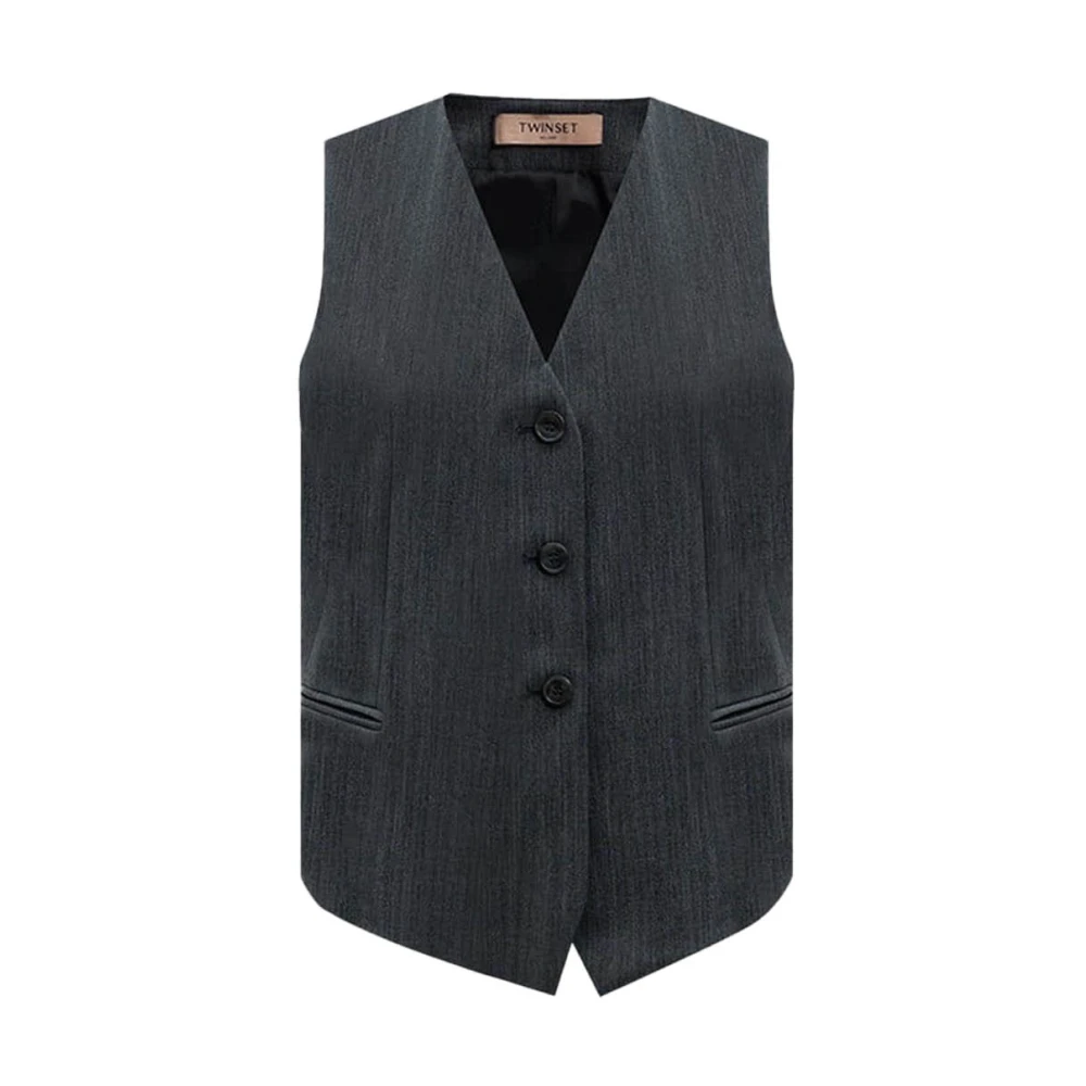 Twinset Grijze Polyester Vest Gray Dames