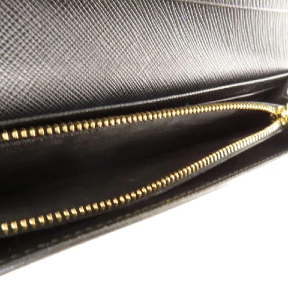 Prada Vintage Pre-owned Leather wallets Black Dames