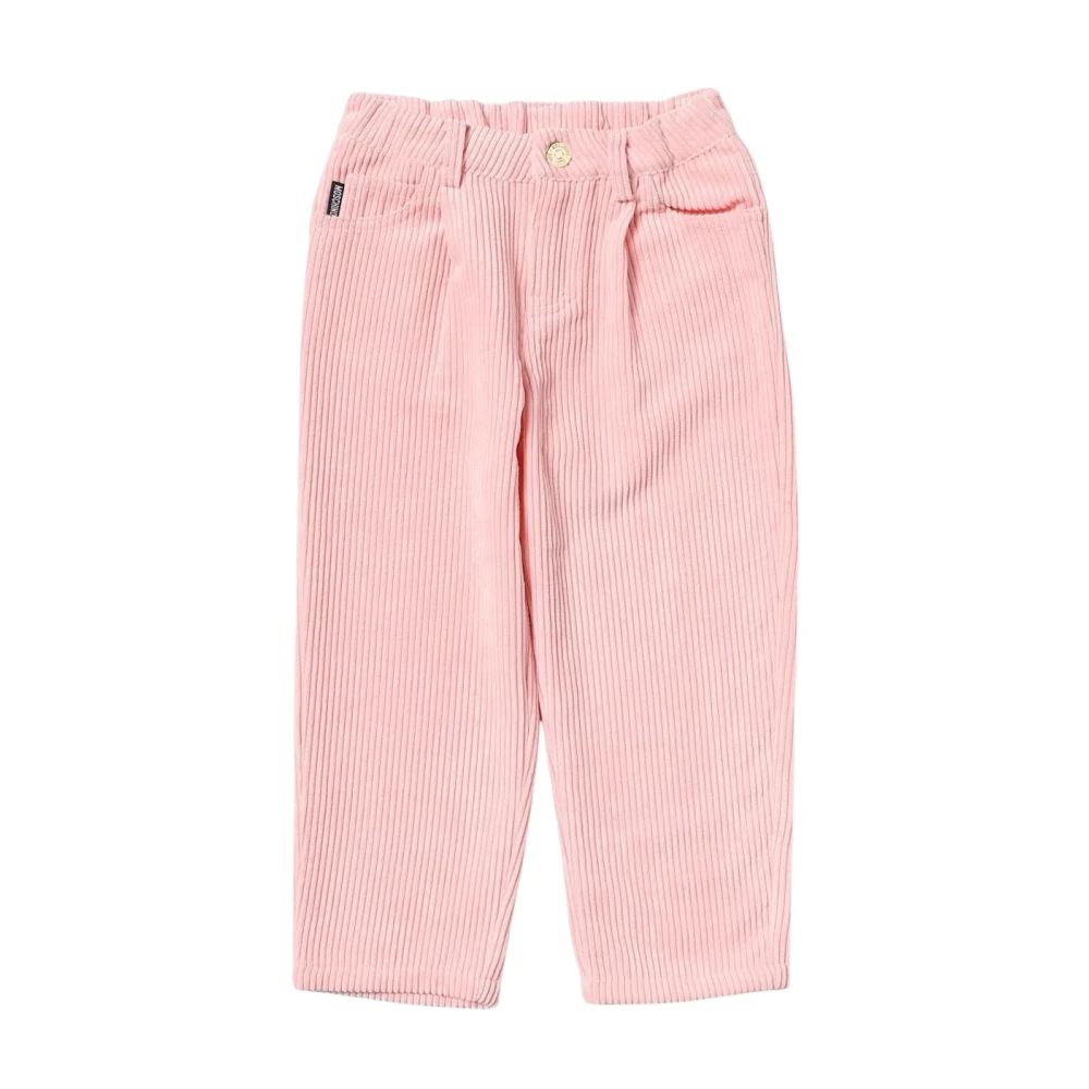 Moschino Unisex Pink Cropped Corduroy Pants Elegant Trousers