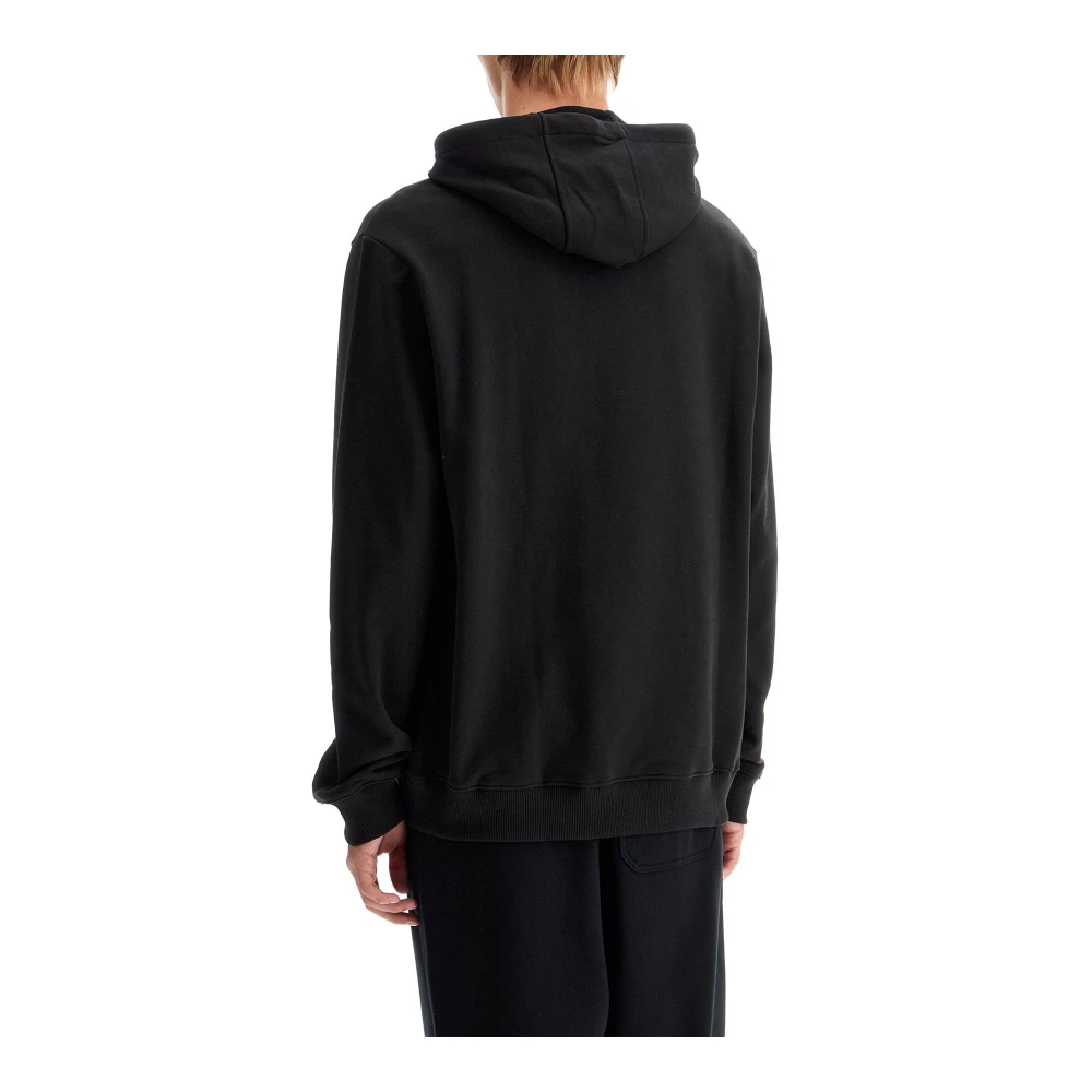 Hugo Boss Geborsteld Katoenen Hoodie Black Heren