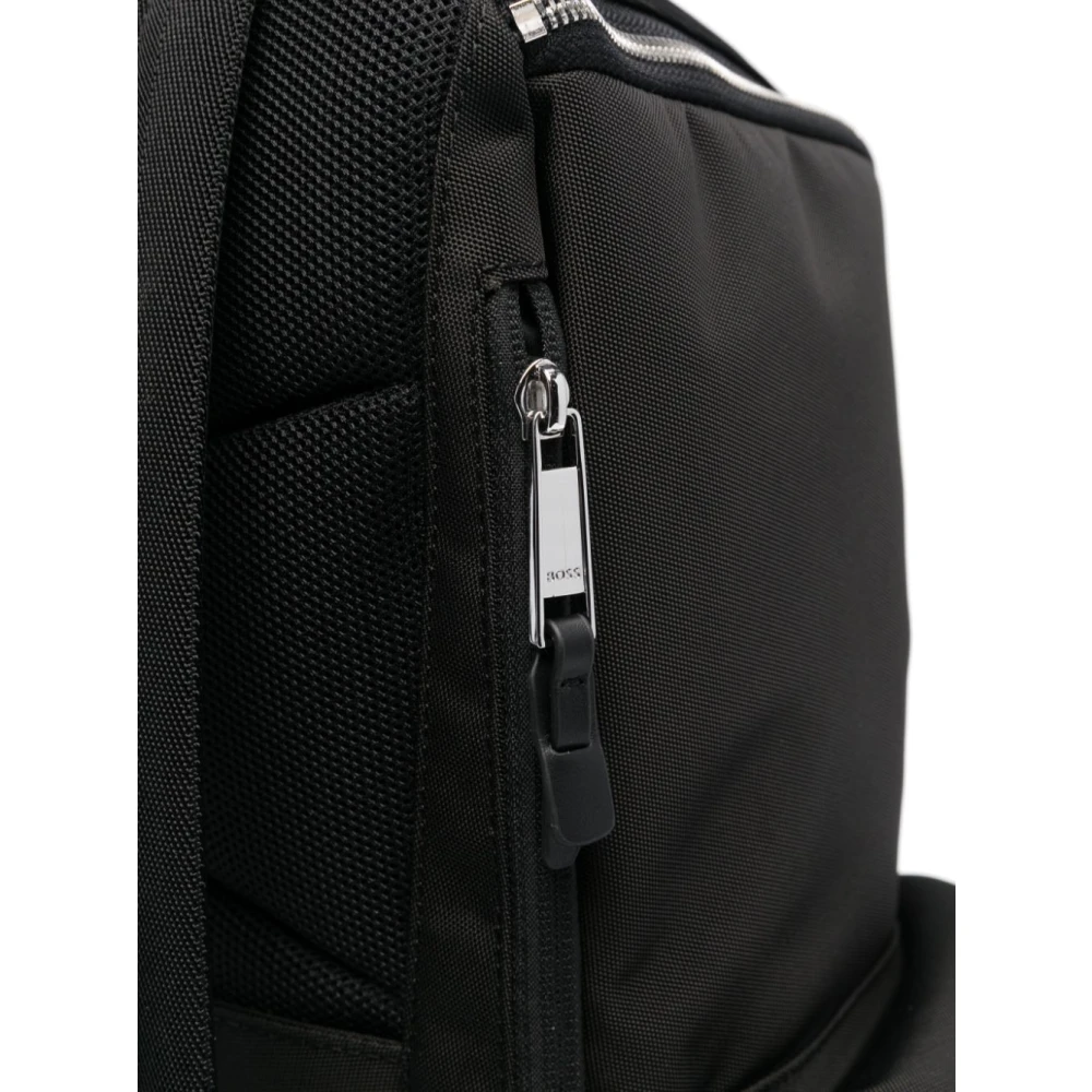 Hugo Boss Stijlvolle Multi-Pocket Rugzak Black Heren