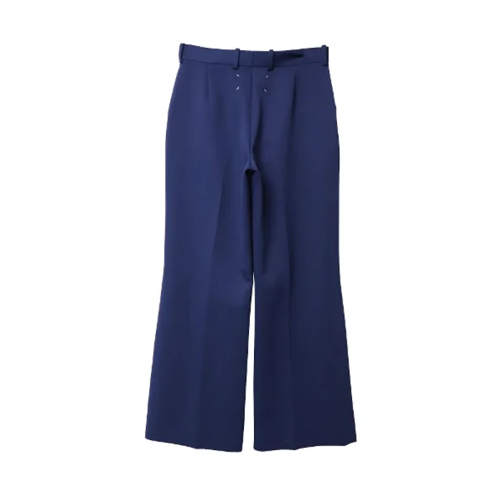 Maison Margiela Pre-owned Polyester bottoms Blue Dames