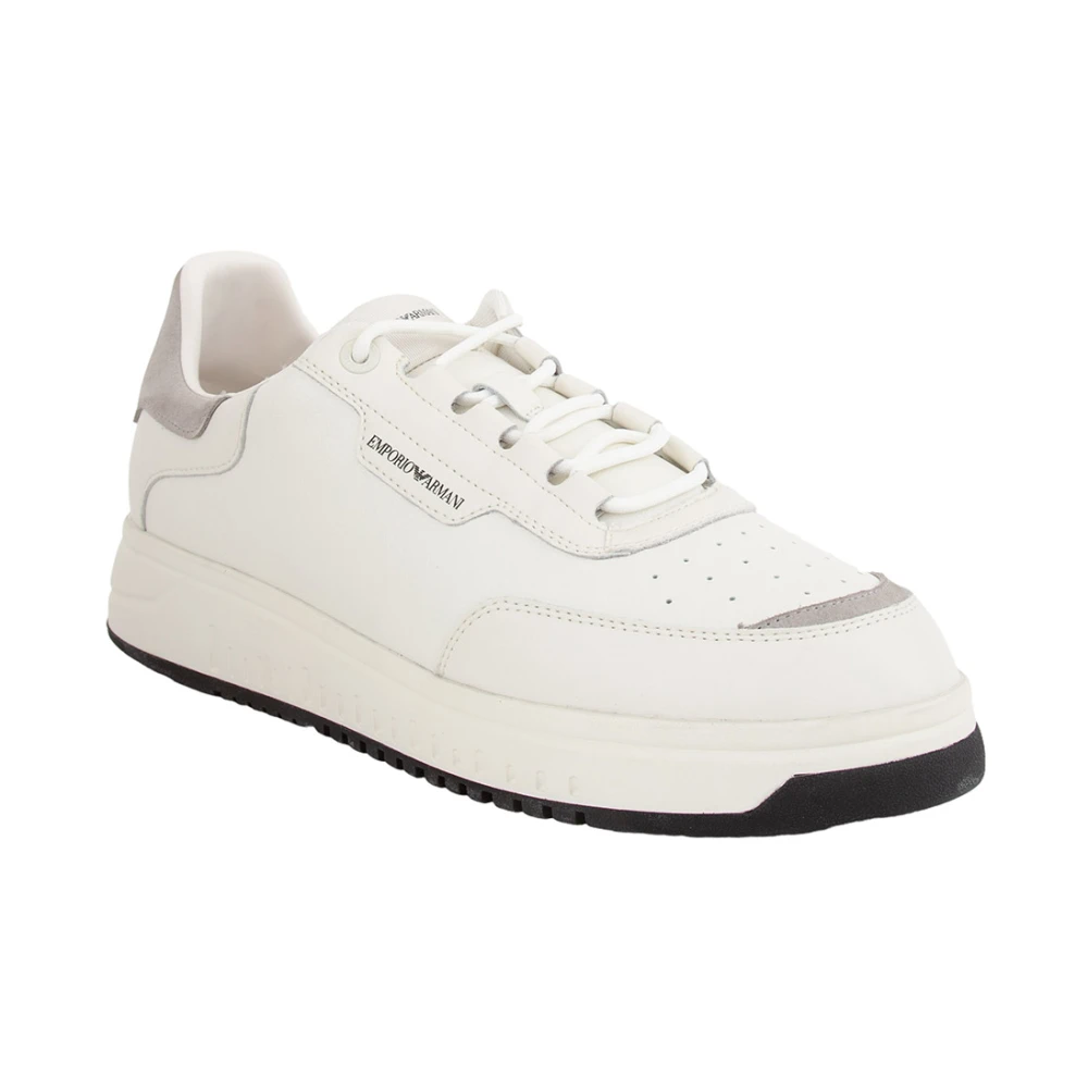 Mens armani white sales trainers