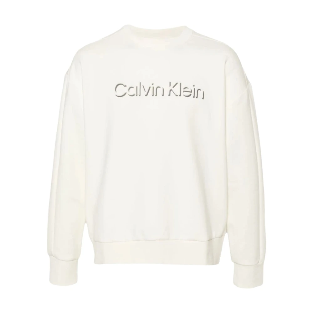 Calvin Klein Shadow Embossed Logo Trui White Heren