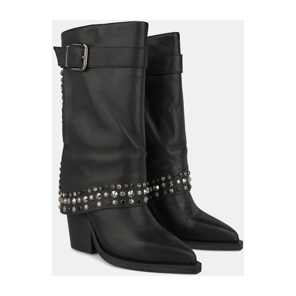 Alma en Pena Leren laarzen met studs Black Dames