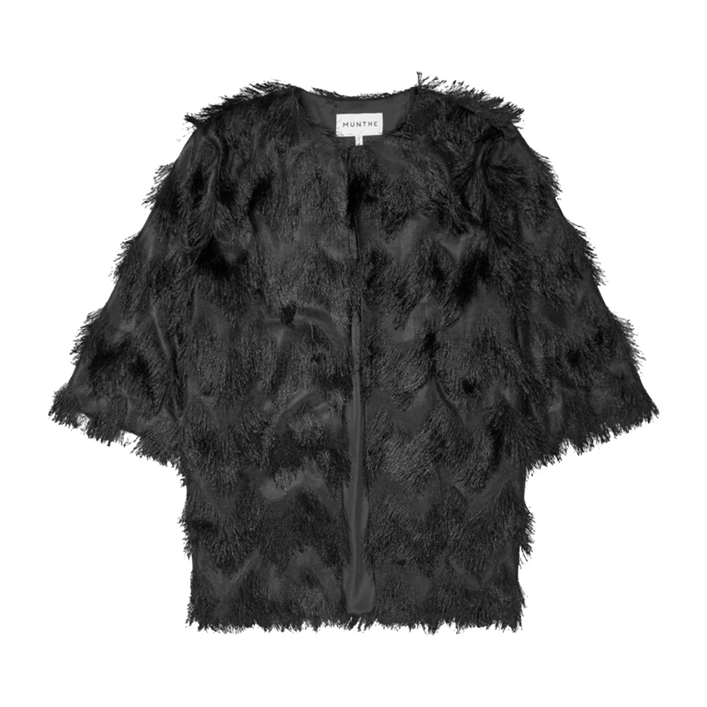 Munthe Women's Black Faux Fur Shearling Jackets