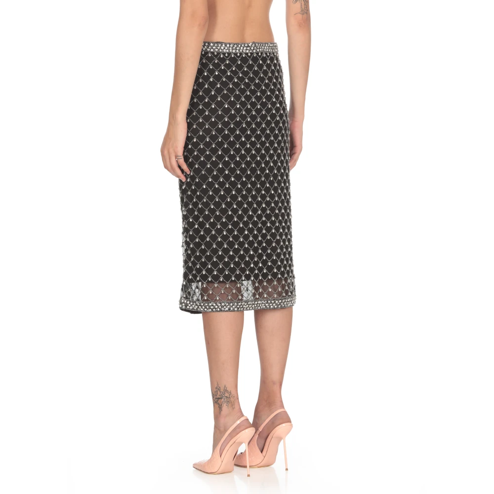 pinko Zwarte Strassrok Black Dames