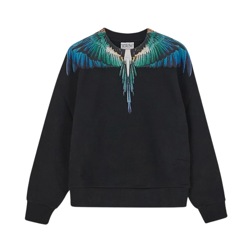 Marcelo Burlon Ikon Vingar Sweatshirt för Barn Black, Unisex