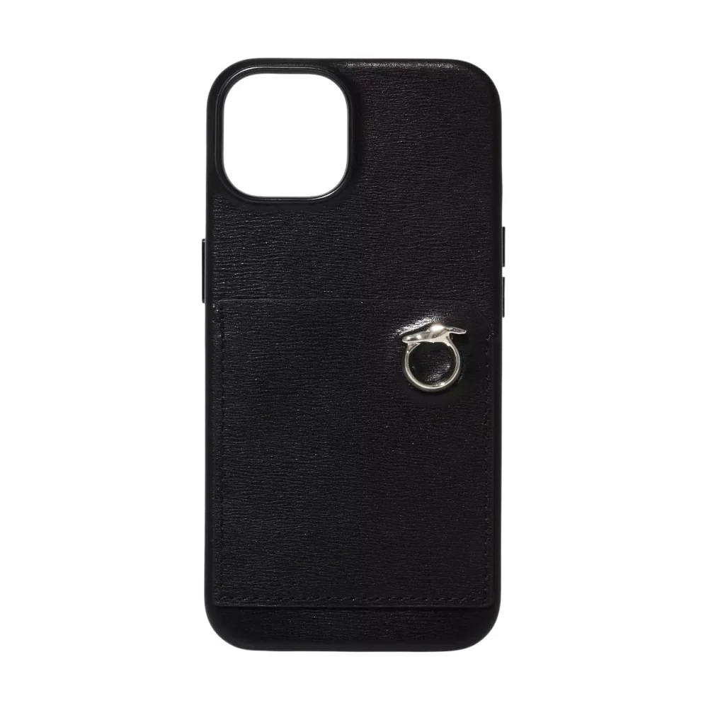 Trussardi iPhone 14 Leren Hoes Zwart Black Unisex