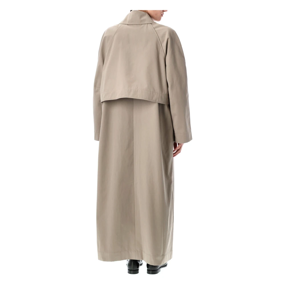Remain Birger Christensen Beige Katoenen Trenchcoat met Tabkraag Green Dames