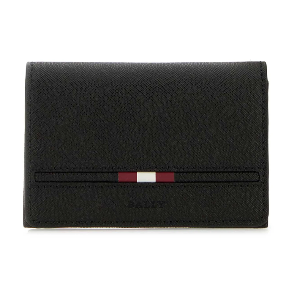 Bally Stijlvolle Zwarte Leren Portemonnee Black Heren